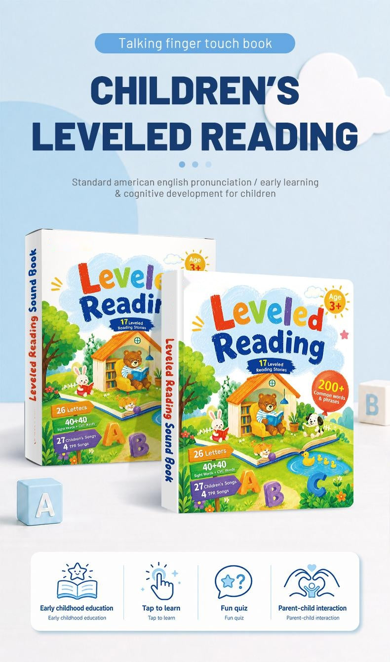 Leveled Reading talking book, gift box and book
